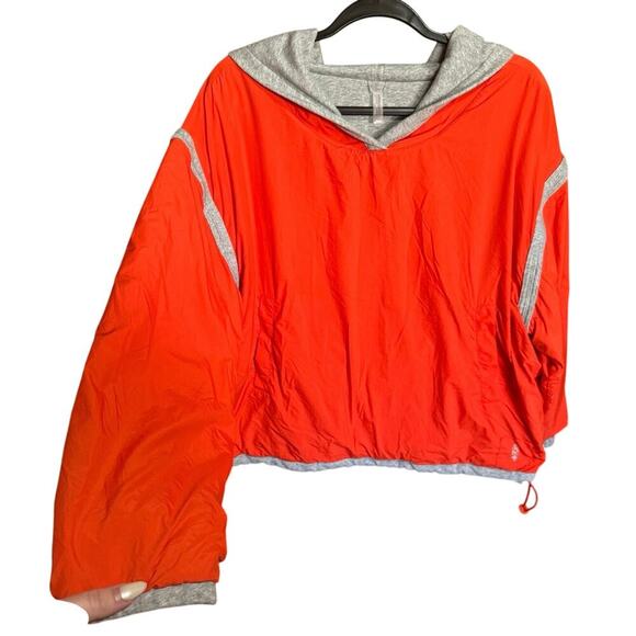 Free People Movement Don’t Back Down Nylon Pullover Hoodie Orange Size Medium - Picture 6 of 13